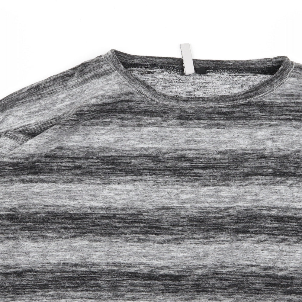intuition Womens Grey Striped  Pullover Jumper Size 12
