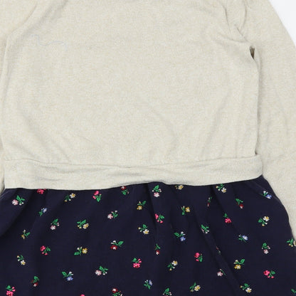 Gap Girls Brown Floral  Fit & Flare  Size XL