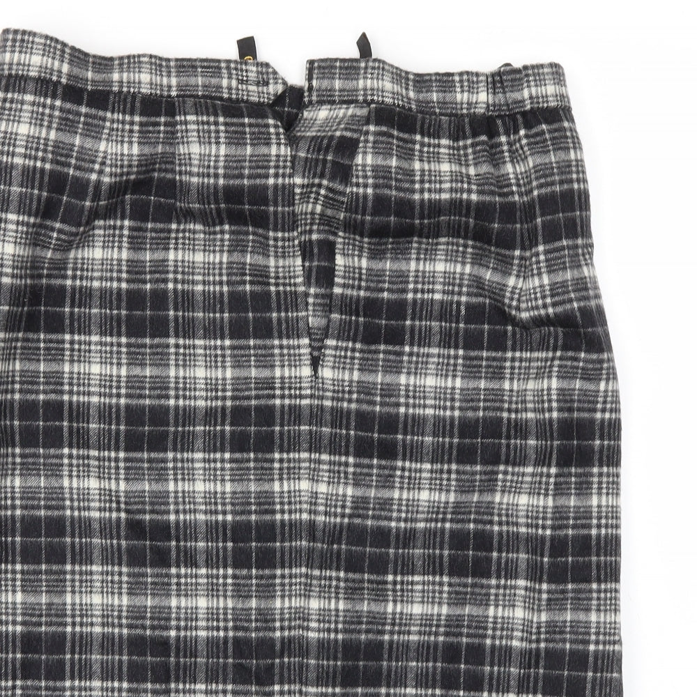 Gorray Womens Black Check  A-Line Skirt Size 14