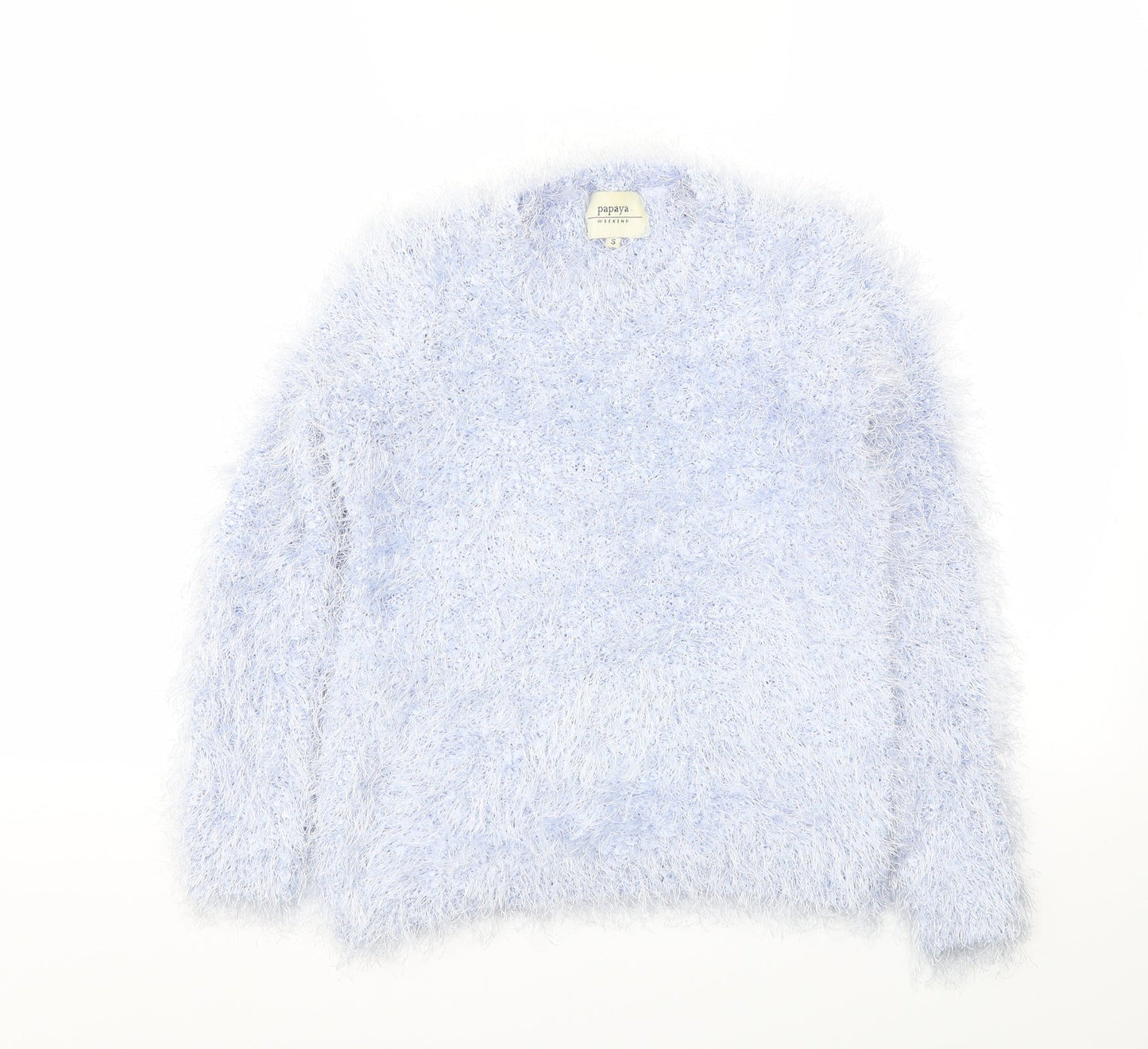 Womens UK Size S Papaya Blue Pullover Jumper