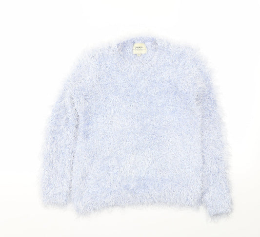 Womens UK Size S Papaya Blue Pullover Jumper