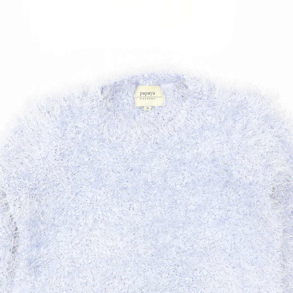 Womens UK Size S Papaya Blue Pullover Jumper