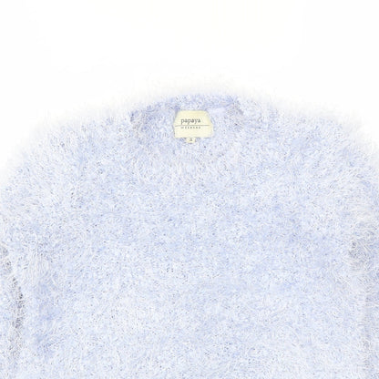 Womens UK Size S Papaya Blue Pullover Jumper