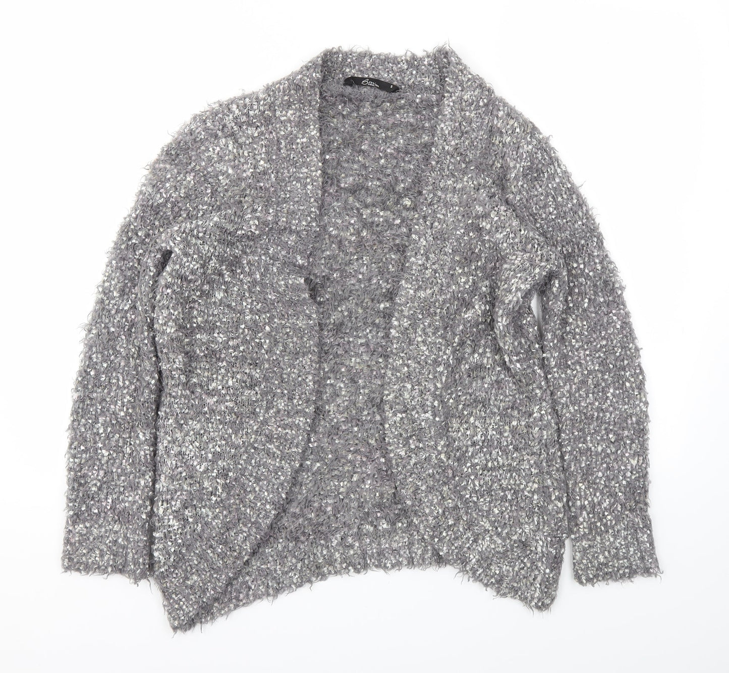 Womens UK Size S BM Grey Cardigan Jumper