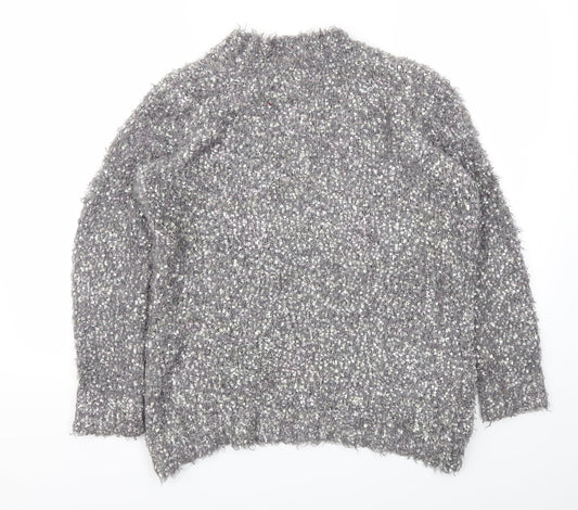 Womens UK Size S BM Grey Cardigan Jumper