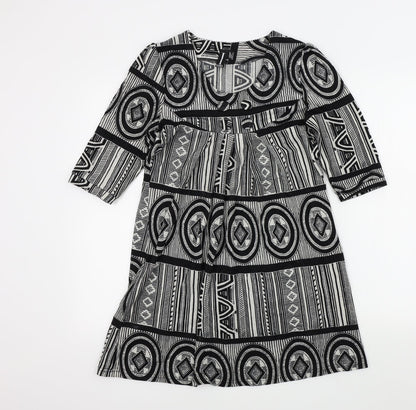 izabel Womens Black Colourblock  A-Line  Size 10