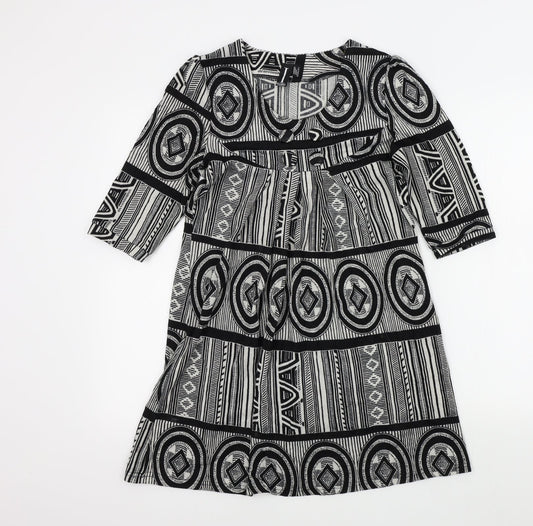 izabel Womens Black Colourblock  A-Line  Size 10