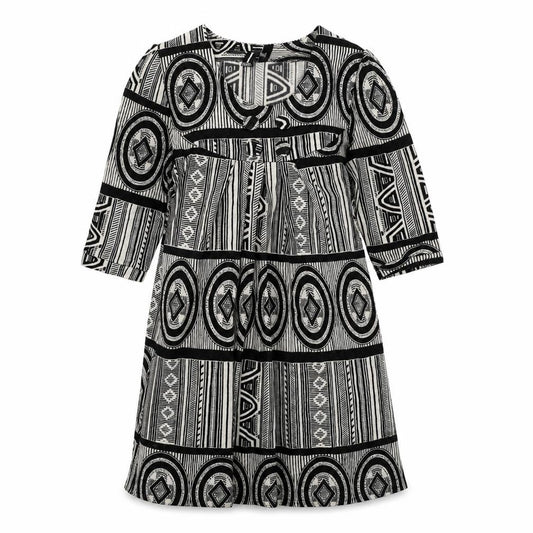 Front view of izabel women’s black colourblock a-line, size UK 10