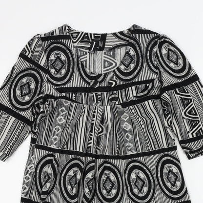 izabel Womens Black Colourblock  A-Line  Size 10