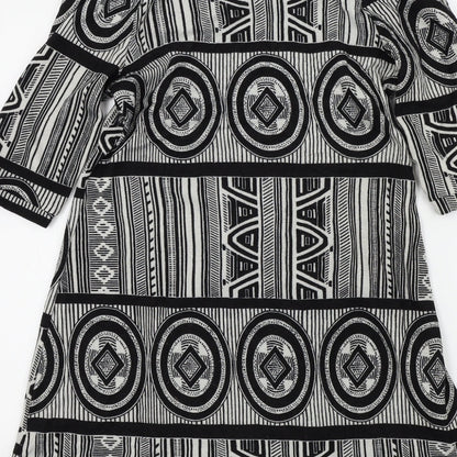 izabel Womens Black Colourblock  A-Line  Size 10
