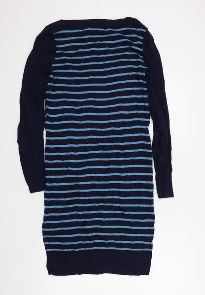 Crew Clothing Womens Blue Striped  Jumper Dress