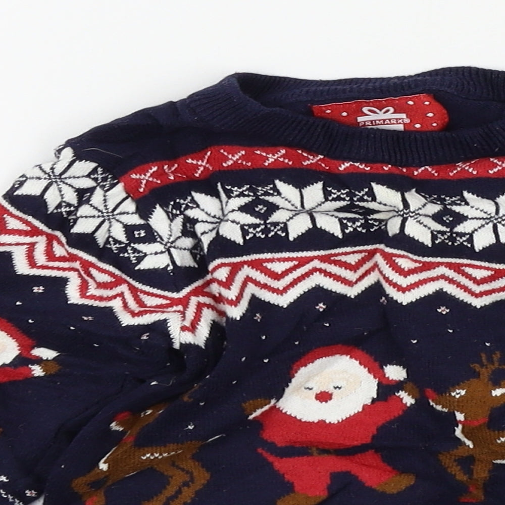 Primark Baby Blue Colourblock  Pullover Jumper Size 36 Months  - christmas jumper