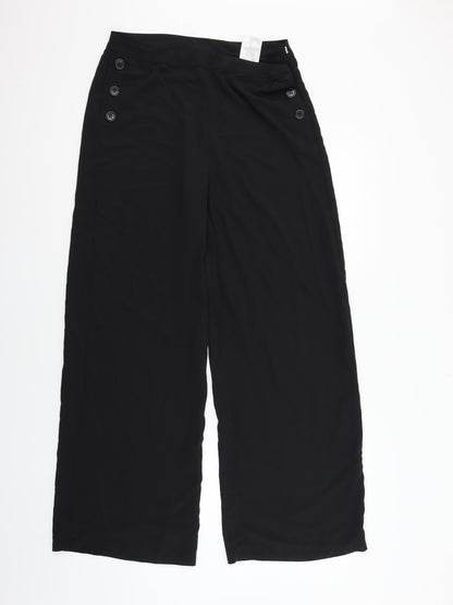 Womens UK Size 8 VILLA Regular Fit  Black Trousers