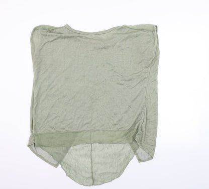 Ambra Womens Green   Basic T-Shirt Size XL