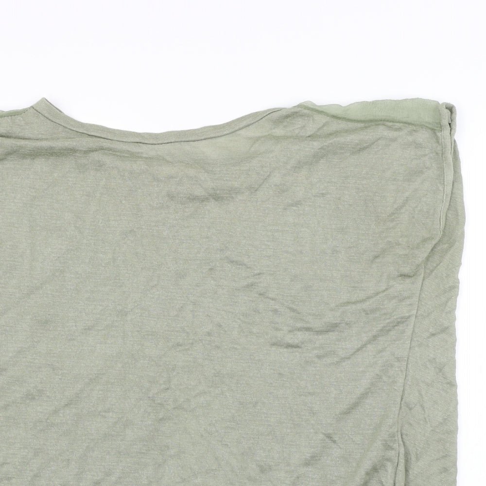 Ambra Womens Green   Basic T-Shirt Size XL