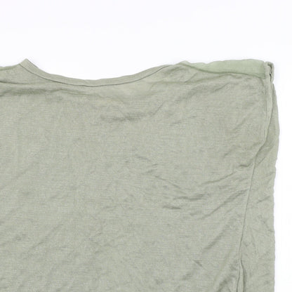 Ambra Womens Green   Basic T-Shirt Size XL