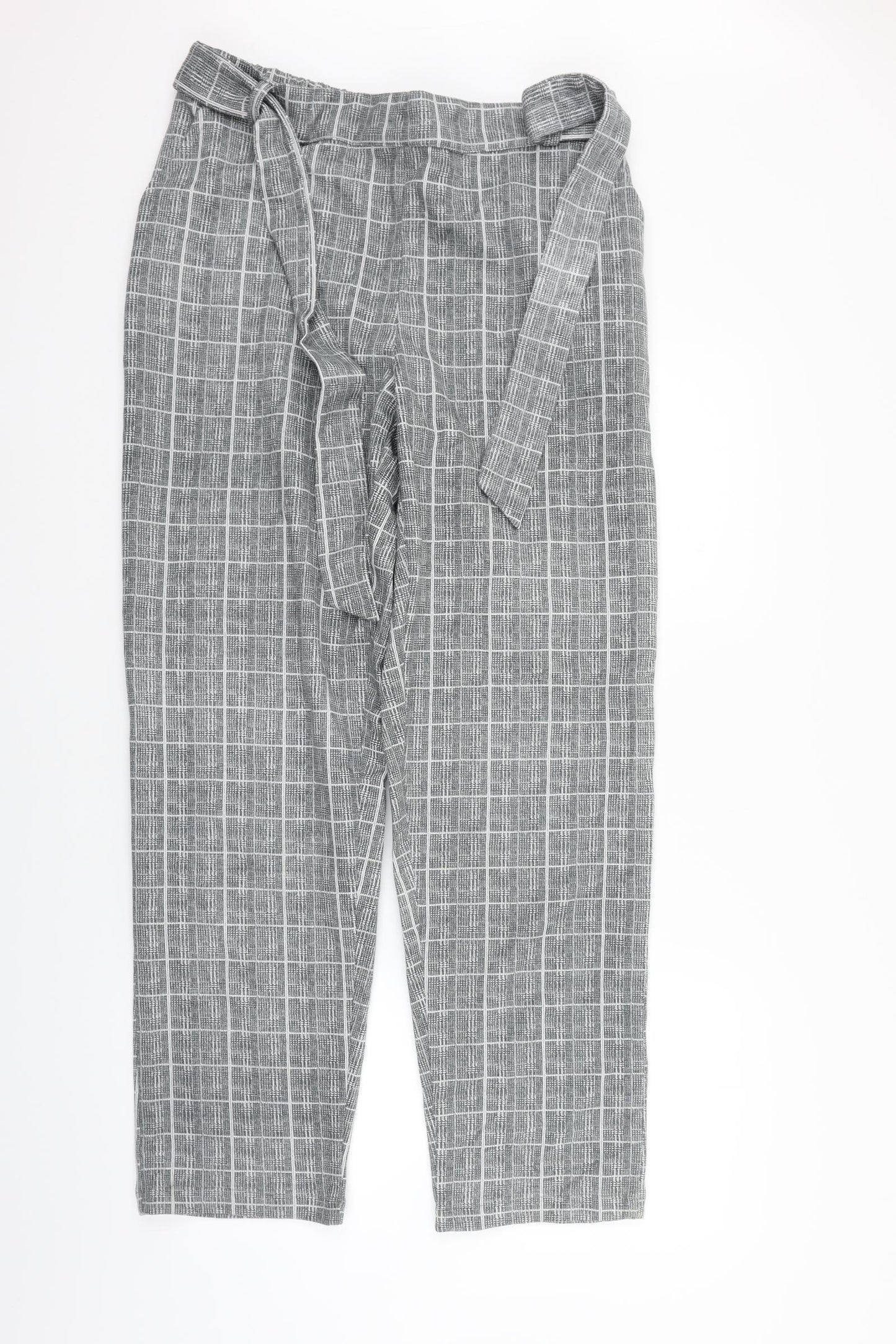 Mega Womens Grey Check  Trousers  Size 14 L28 in