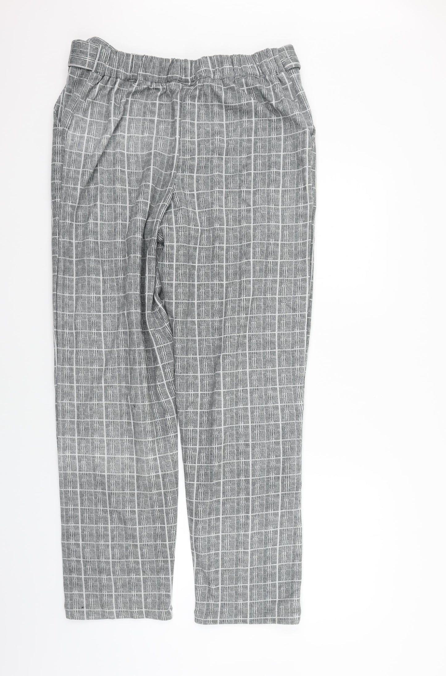 Mega Womens Grey Check  Trousers  Size 14 L28 in