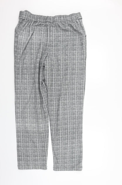 Mega Womens Grey Check  Trousers  Size 14 L28 in