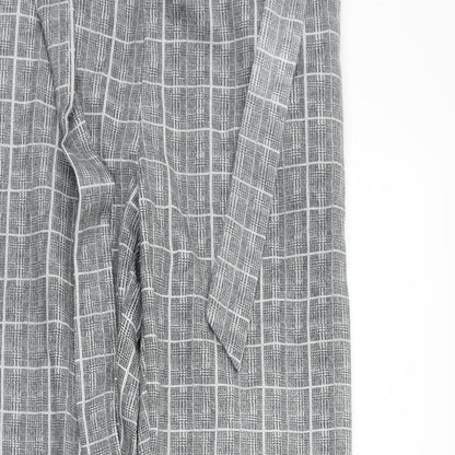 Mega Womens Grey Check  Trousers  Size 14 L28 in