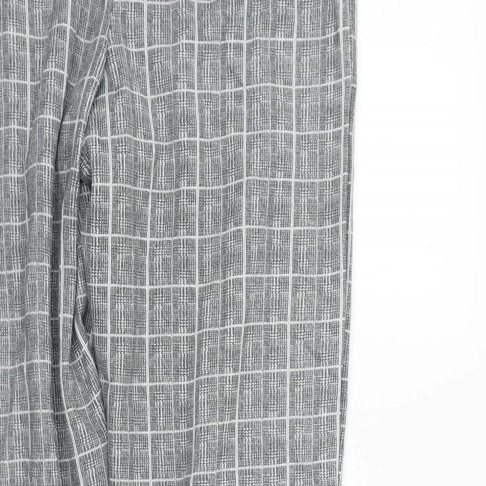 Mega Womens Grey Check  Trousers  Size 14 L28 in