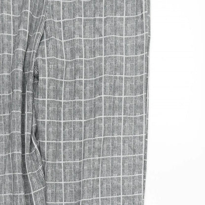 Mega Womens Grey Check  Trousers  Size 14 L28 in