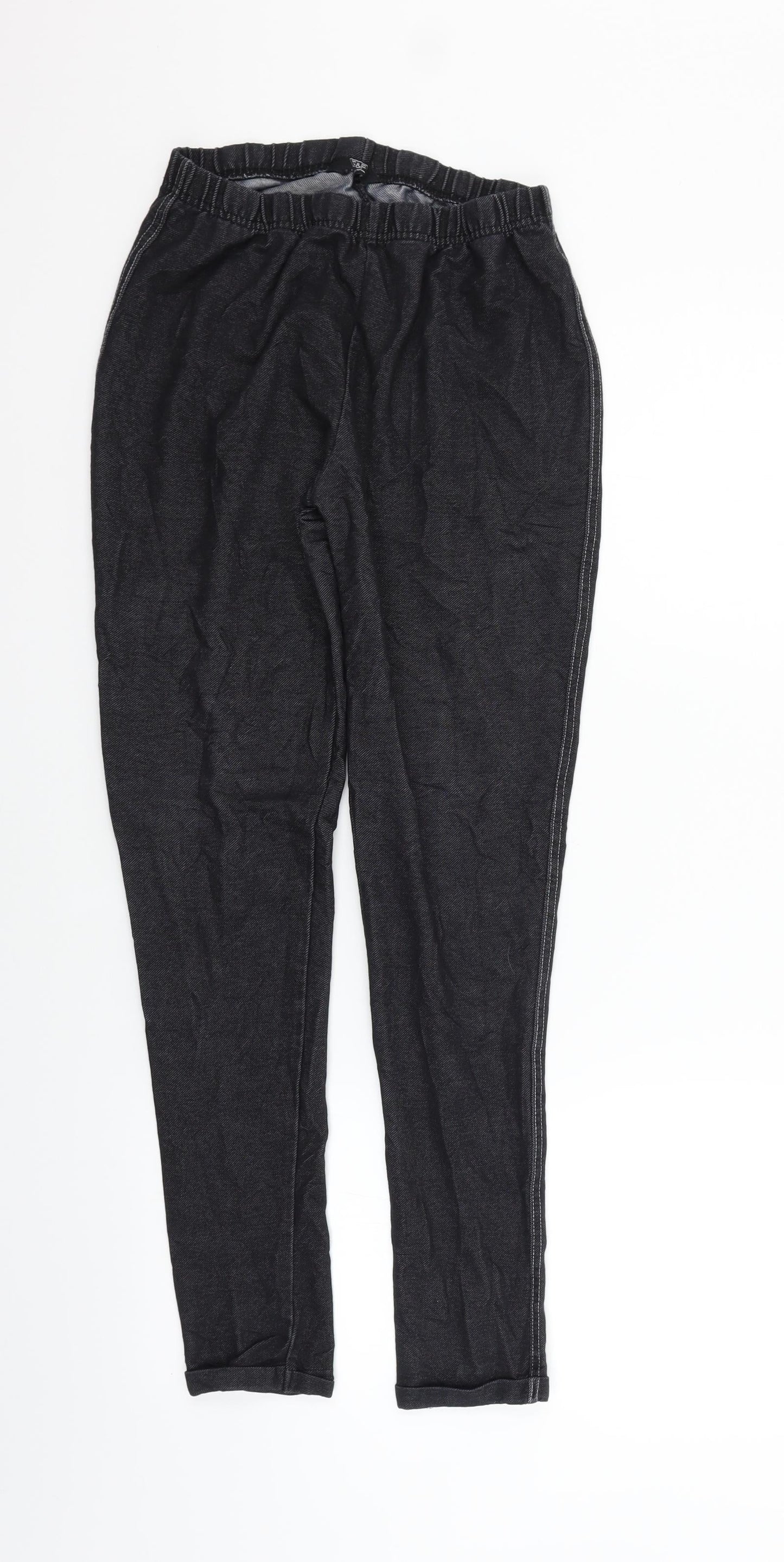 F&F Womens Black   Trousers  Size 12 L27 in