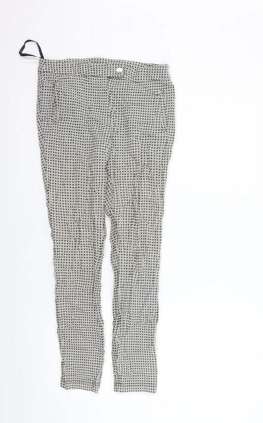 Womens UK Size 8 Dorothy Perkins Regular Fit  Silver Trousers