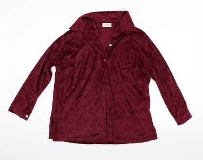 Womens UK Size 18 Classic Purple Basic Button-Up