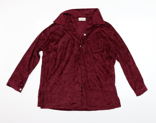 Womens UK Size 18 Classic Purple Basic Button-Up