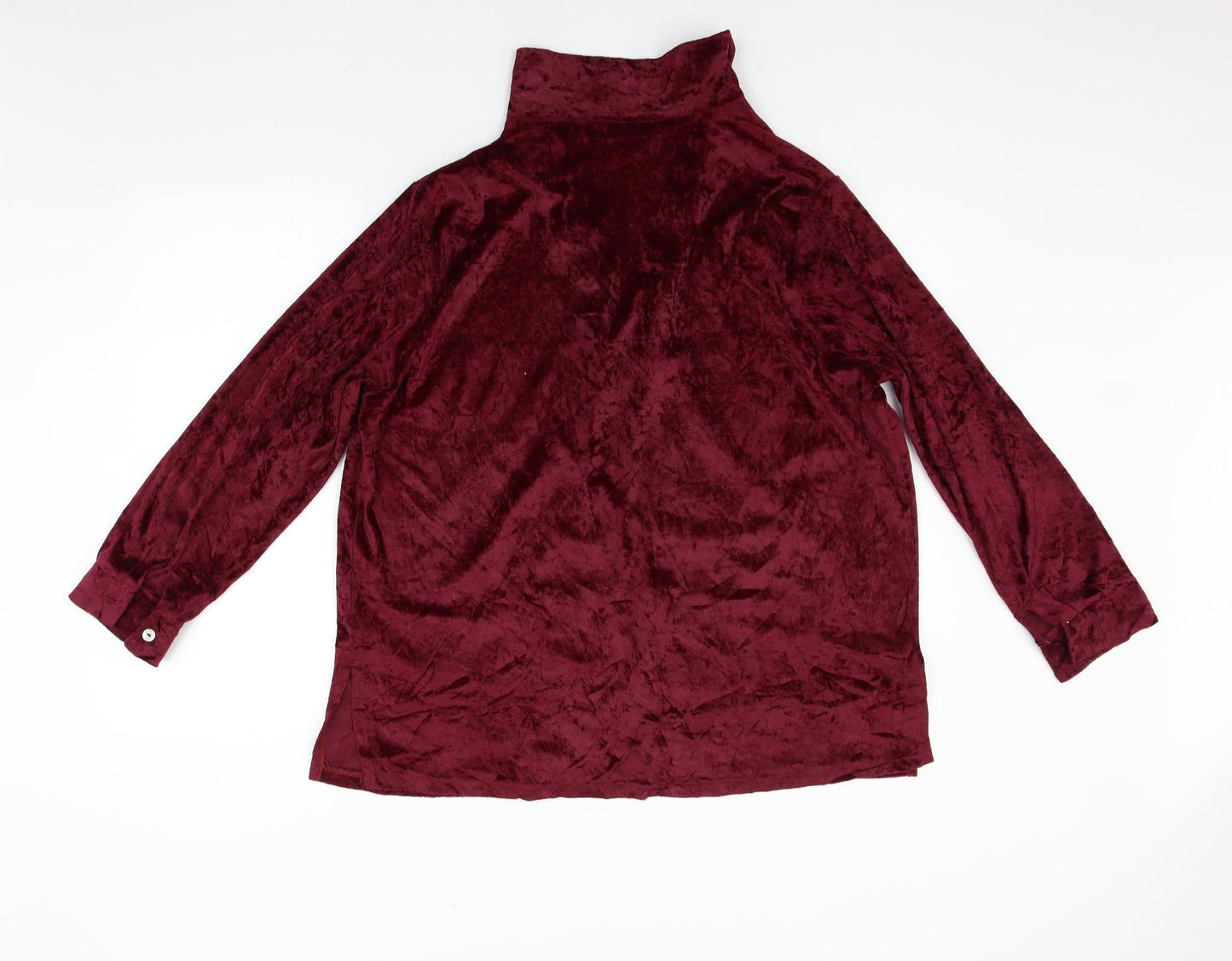 Womens UK Size 18 Classic Purple Basic Button-Up