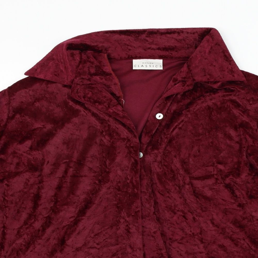 Womens UK Size 18 Classic Purple Basic Button-Up