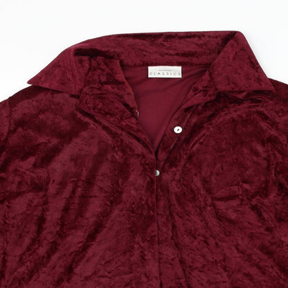 Womens UK Size 18 Classic Purple Basic Button-Up