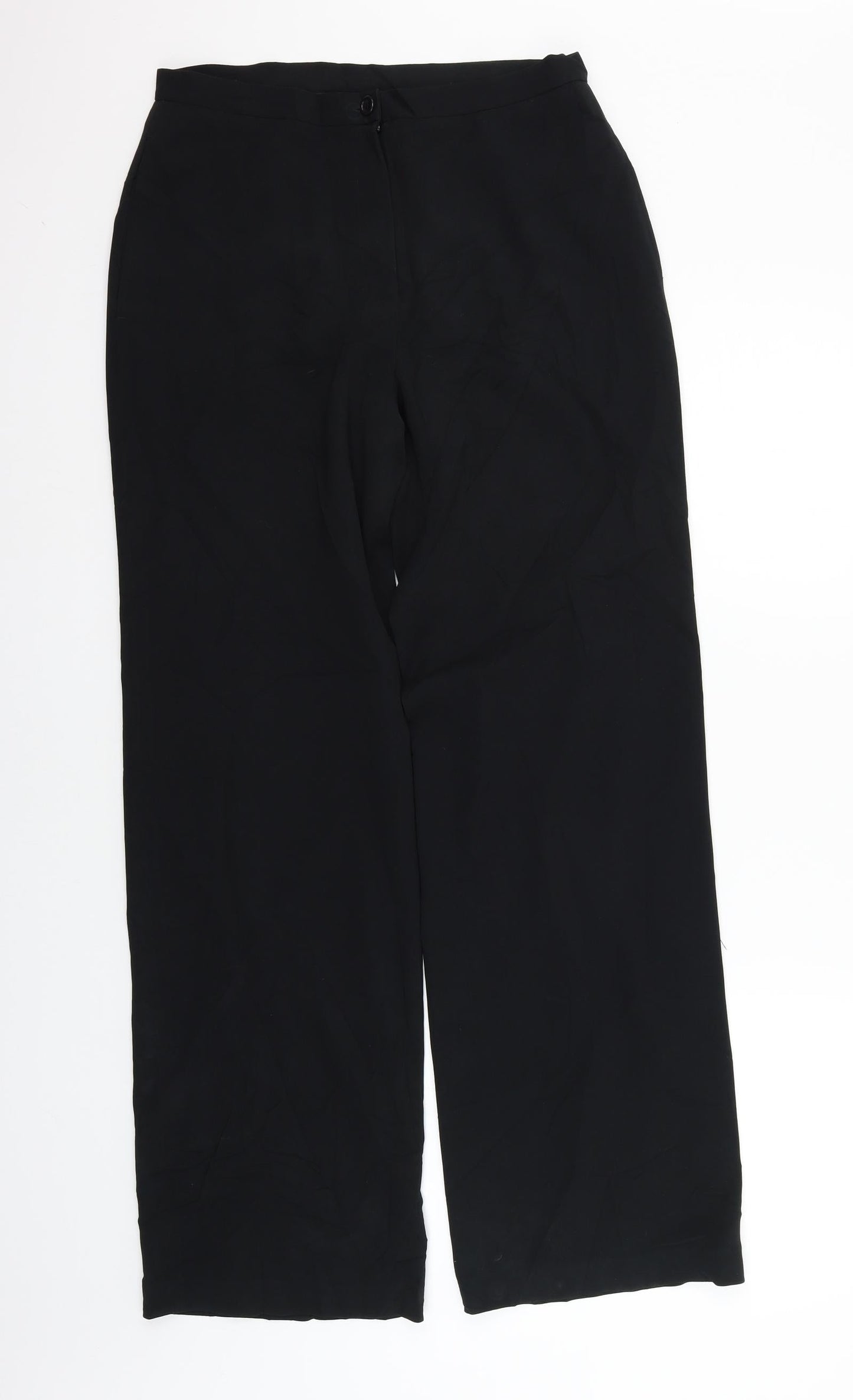 Womens UK Size 16 Preworn Regular Fit  Black Trousers