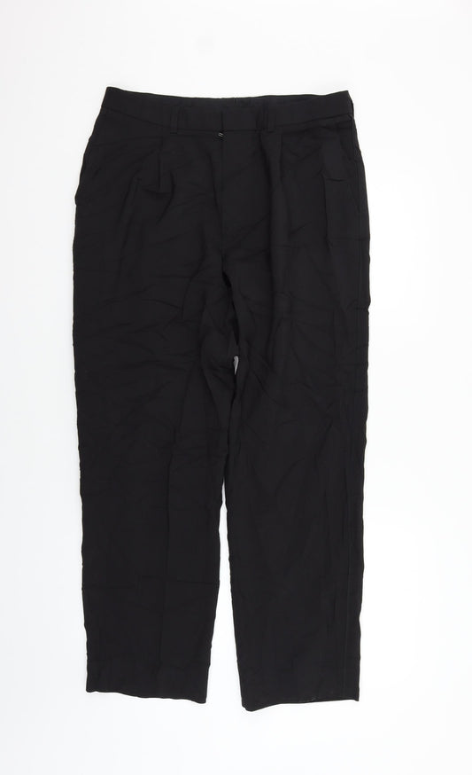Womens UK Size 34 in Marks and Spencer Regular Fit  Black Trousers