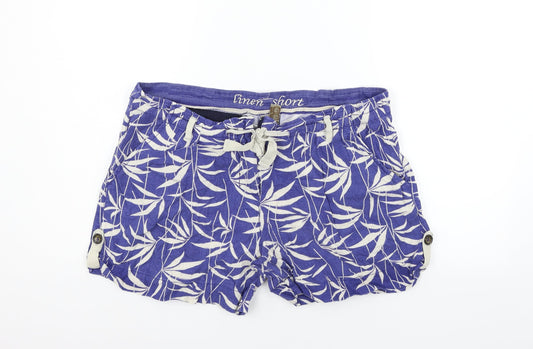 deniem co Womens Blue Geometric  Sweat Shorts Size 14