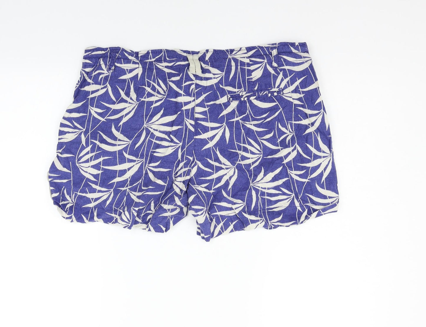 deniem co Womens Blue Geometric  Sweat Shorts Size 14