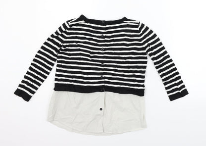 Atmosphere Womens Black Striped  Pullover Jumper Size 6