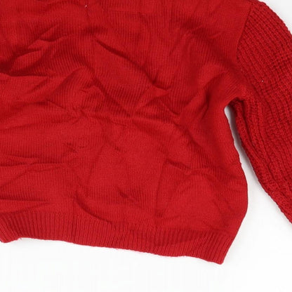 Primark Girls Red   Pullover Jumper Size 4-5 Years  - christams