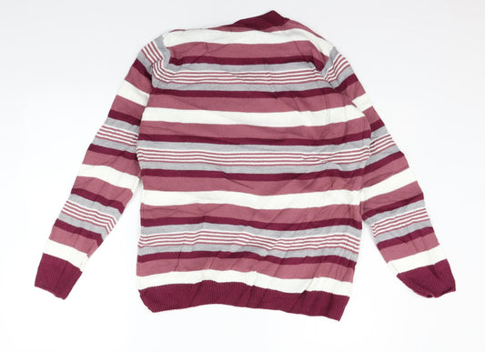 EWM Womens Purple Polka Dot  Pullover Jumper Size M