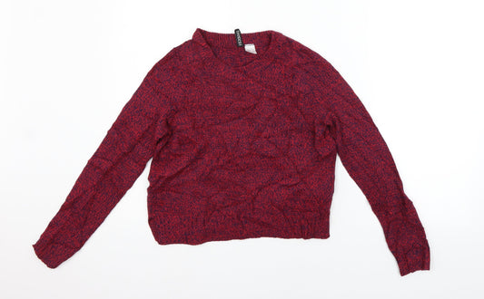 Womens UK Size XS Divided Red Pullover Jumper