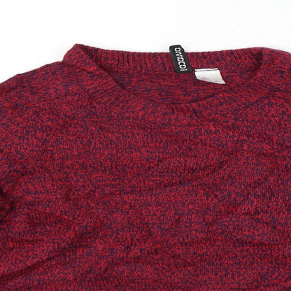 Womens UK Size XS Divided Red Pullover Jumper