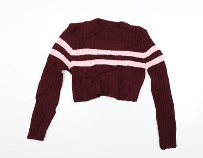 Womens UK Size 12 PRETTYLITTLETHING Red Pullover Jumper