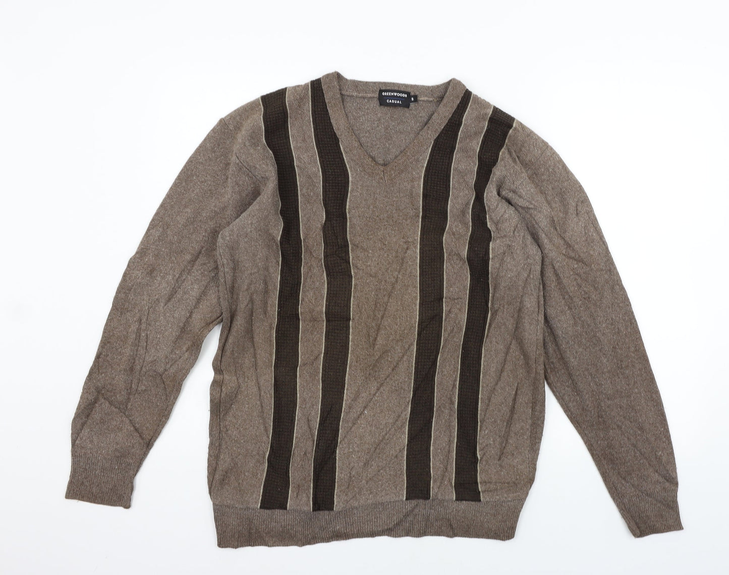 GREENWOODS Mens Brown   Pullover Jumper Size S