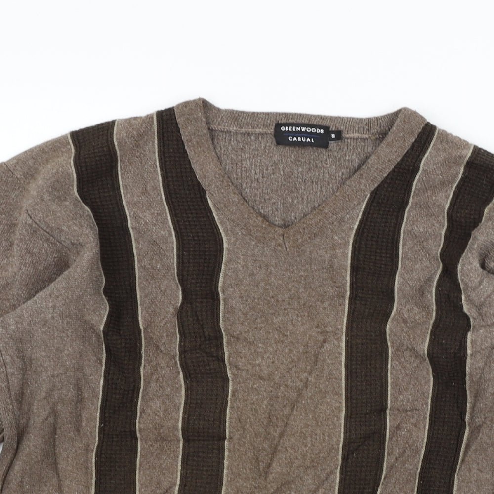 GREENWOODS Mens Brown   Pullover Jumper Size S