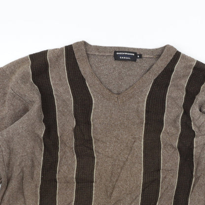 GREENWOODS Mens Brown   Pullover Jumper Size S