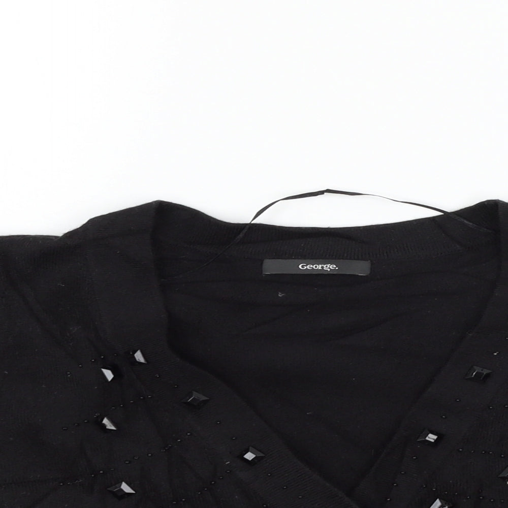 George Womens Black   Cardigan Jumper Size 10