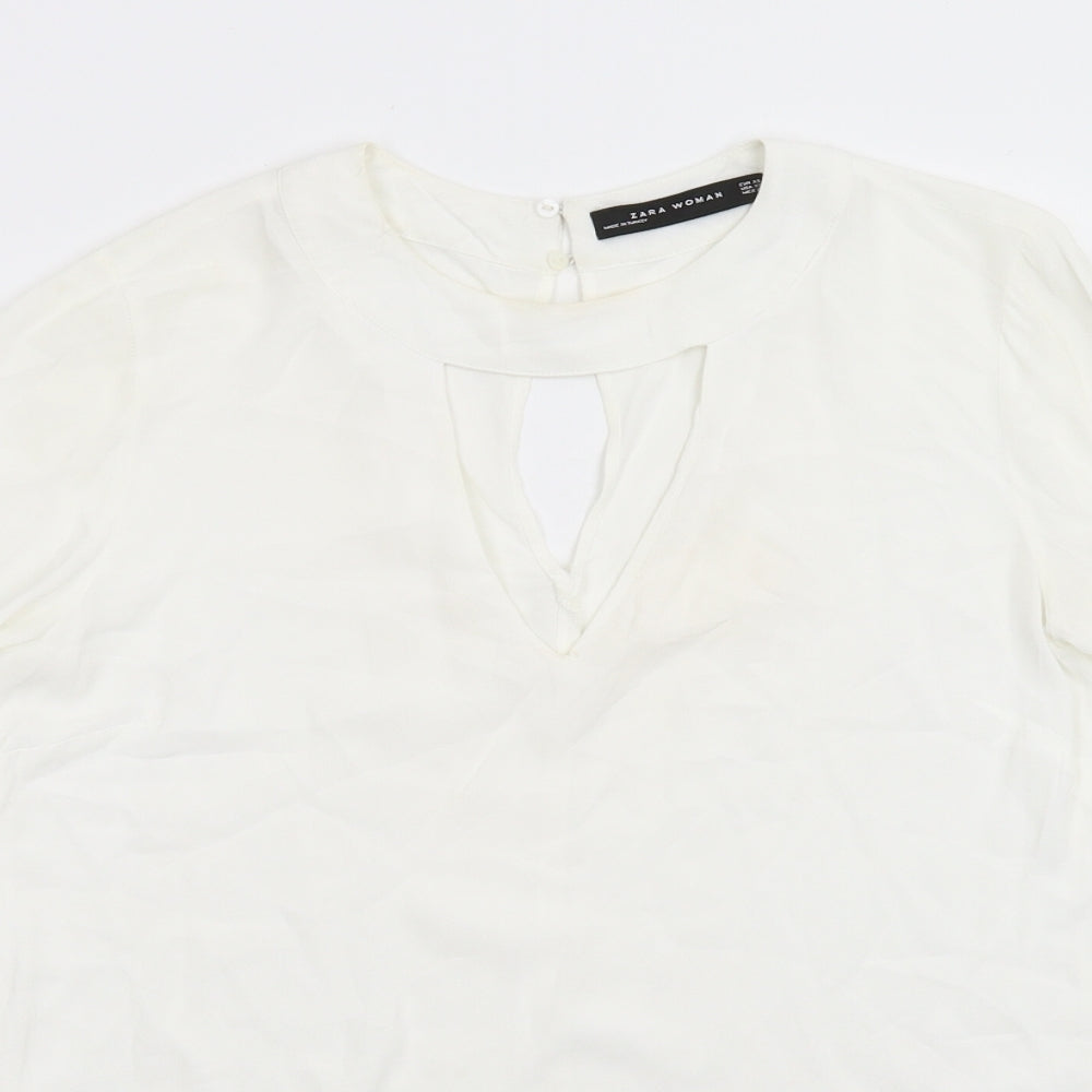 Zara Womens White   Tunic Blouse Size XS