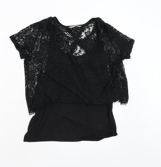 Miss Selfridge Womens Black   Basic T-Shirt Size 8