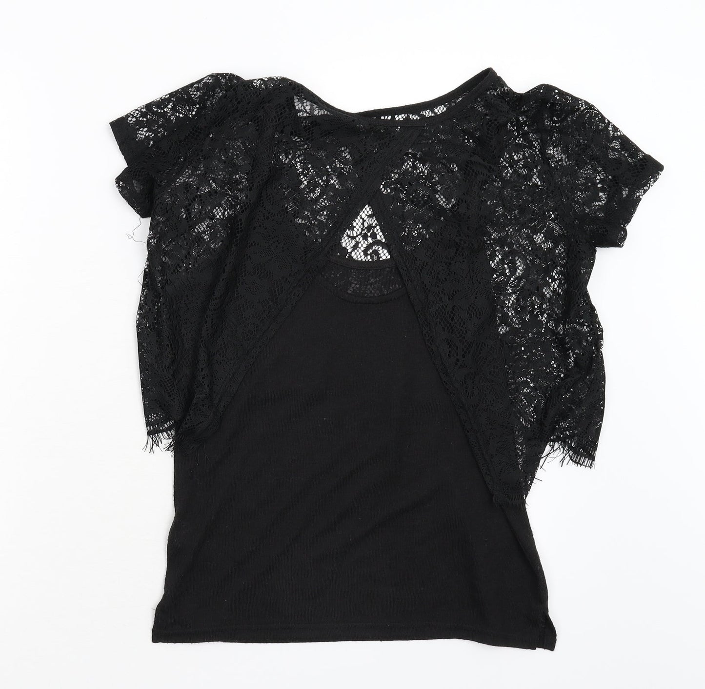 Miss Selfridge Womens Black   Basic T-Shirt Size 8